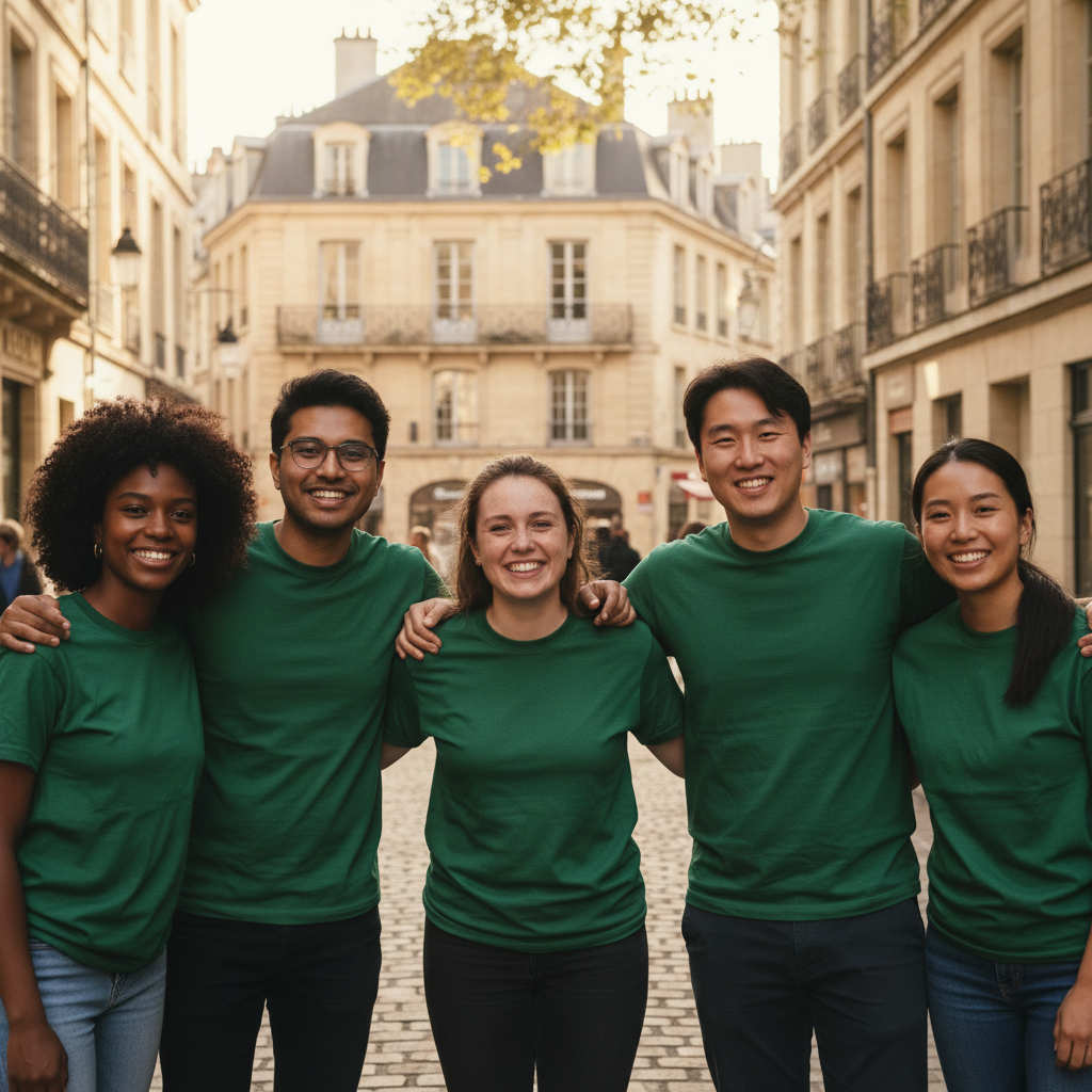 Équipe d'ambassadeurs de l'Agence Engrenage en mission de collecte de fonds en rue